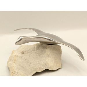Hoselton Canadian Goose Sculpture on Sandstone MCM SIGNED/NUMBERED Vintage
